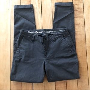 Eddie Bauer Gray Cotton Pants - Legend Wash Stretch Boyfriend Slim